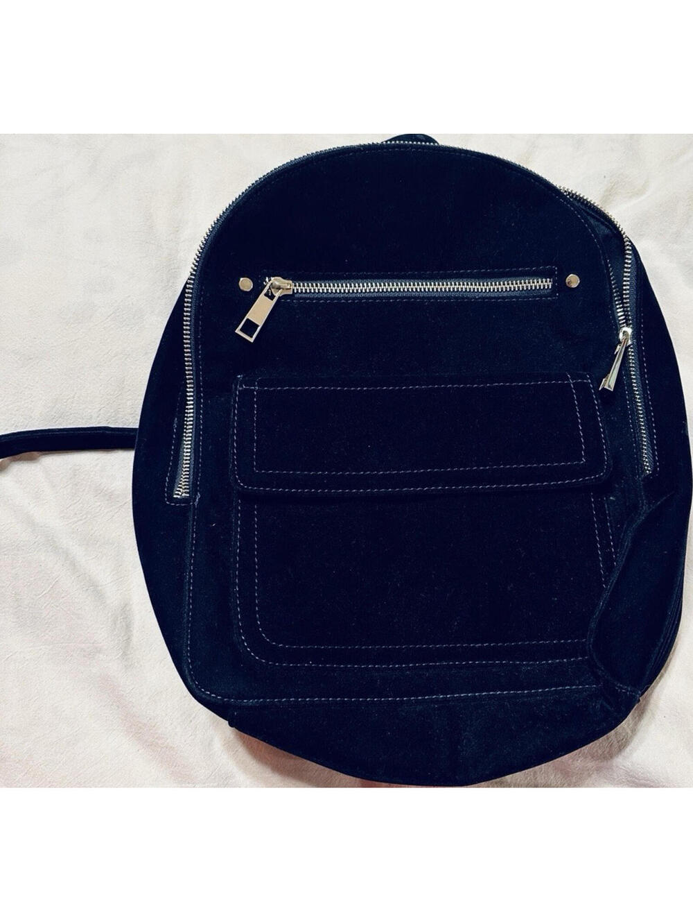 GAP  Women’s  Blue Suede Backpack Zip Shoulder Strap Casual Solid One Size